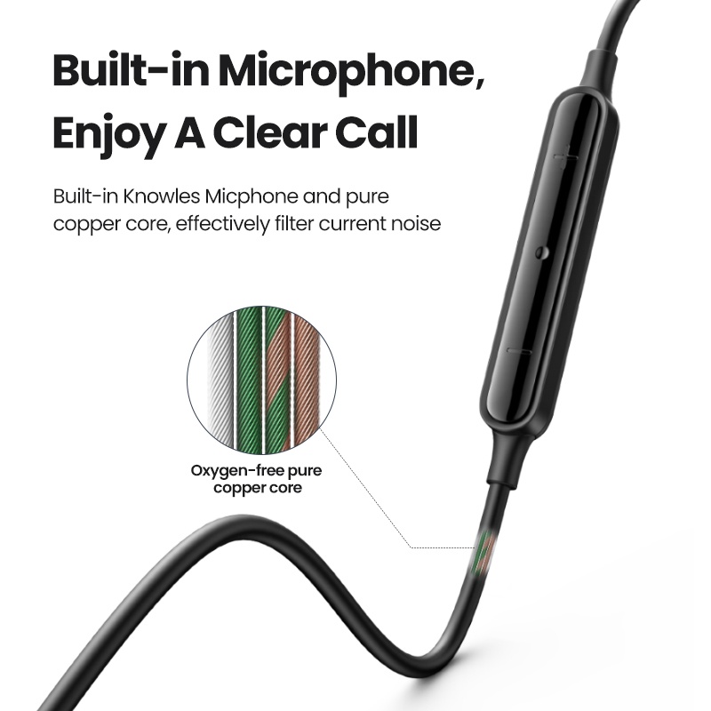 【Stok Produk di Indonesia】Ugreen Headset Earbuds Kabel 3.5mm Dengan Mic Untuk Android Mp3 Mp4 Pad iPhone 14 13 pro Max 13 / 12 / 11 / XS Max / XR / X / 8 / 7 plus / 8 plus