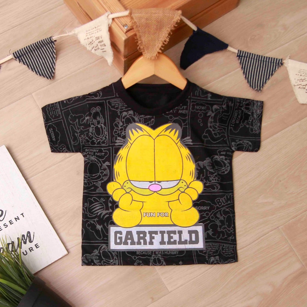 Jikialiang - KAOS ANAK LAKI LAKI &amp; PEREMPUAN USIA 1-8 TAHUN GAMBAR GARFIELD