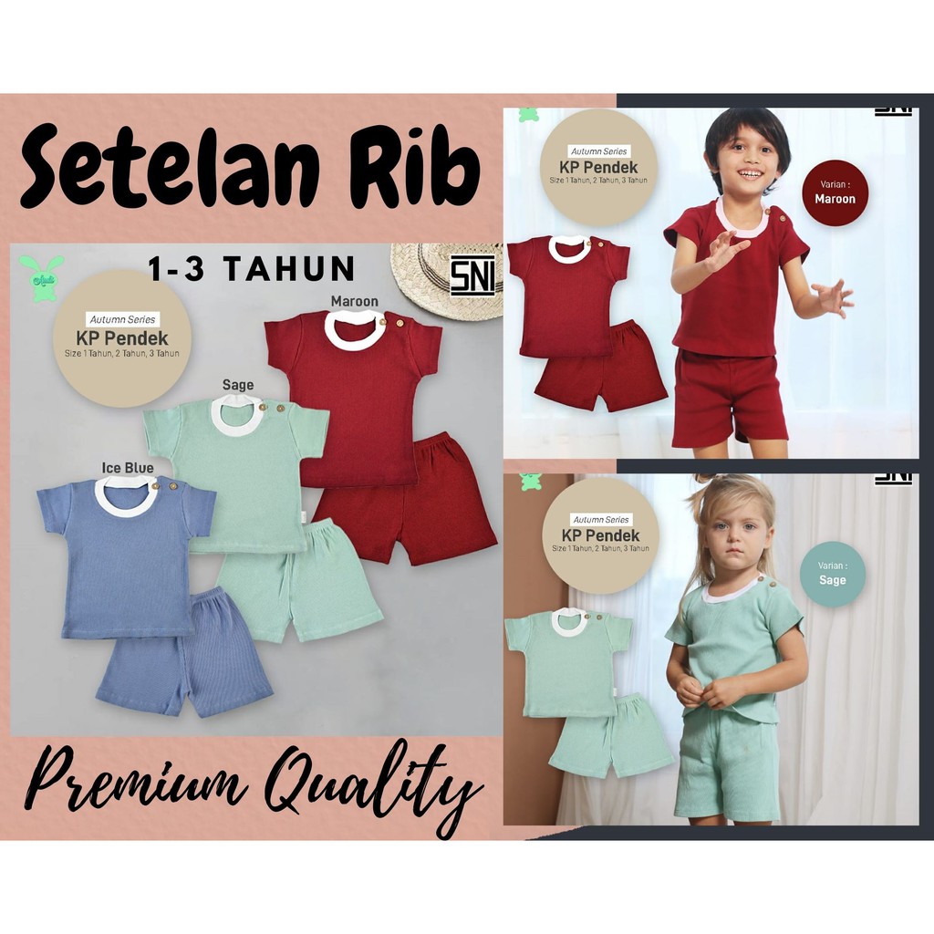 Setelan Pendek REEB / RIB AUTUMN SERIES Aruchi UNISEX M L bahan Lembut CBKS