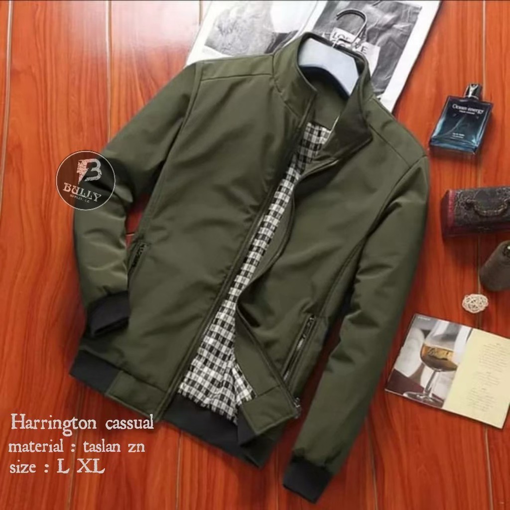 Jaket casual harington pria / jaket motor harian pria