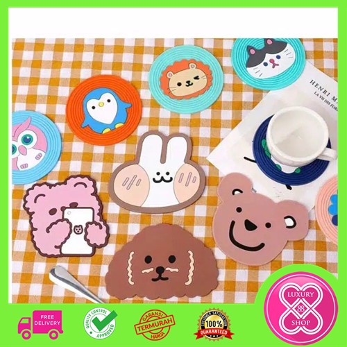 Tatakan Alas Gelas Silikon Bear/ Alas Gelas Import Lucu