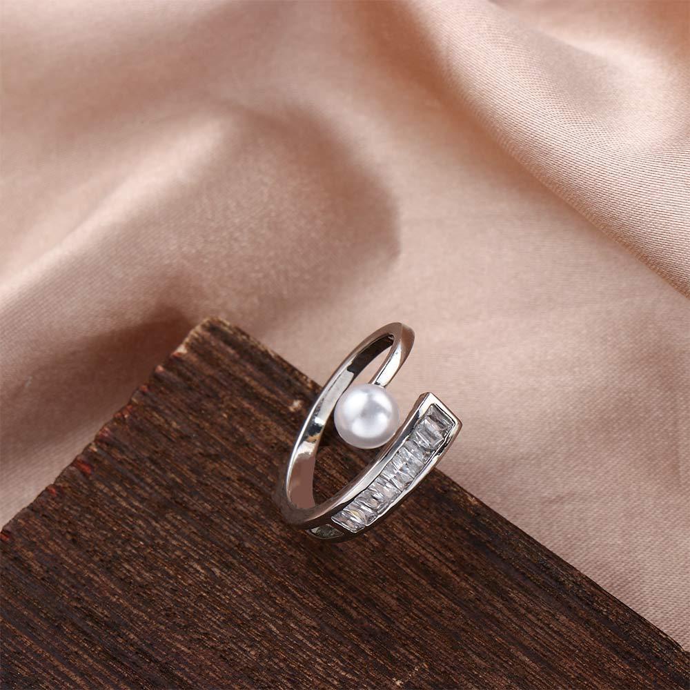 Nickolas1 Zirkon Jari Cincin Temperamen Teman Hadiah Romantis Mutiara Hati Berlian Imitasi Logam Zirkon Gaya Korea Terbuka Rings