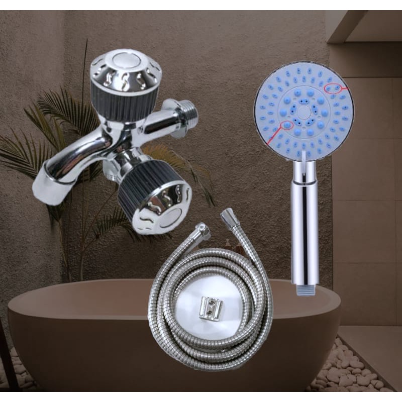 Shower Kamar Mandi  Paket Shower Mandi Variasi Stainless Dan ABS Standard Drad 1/2