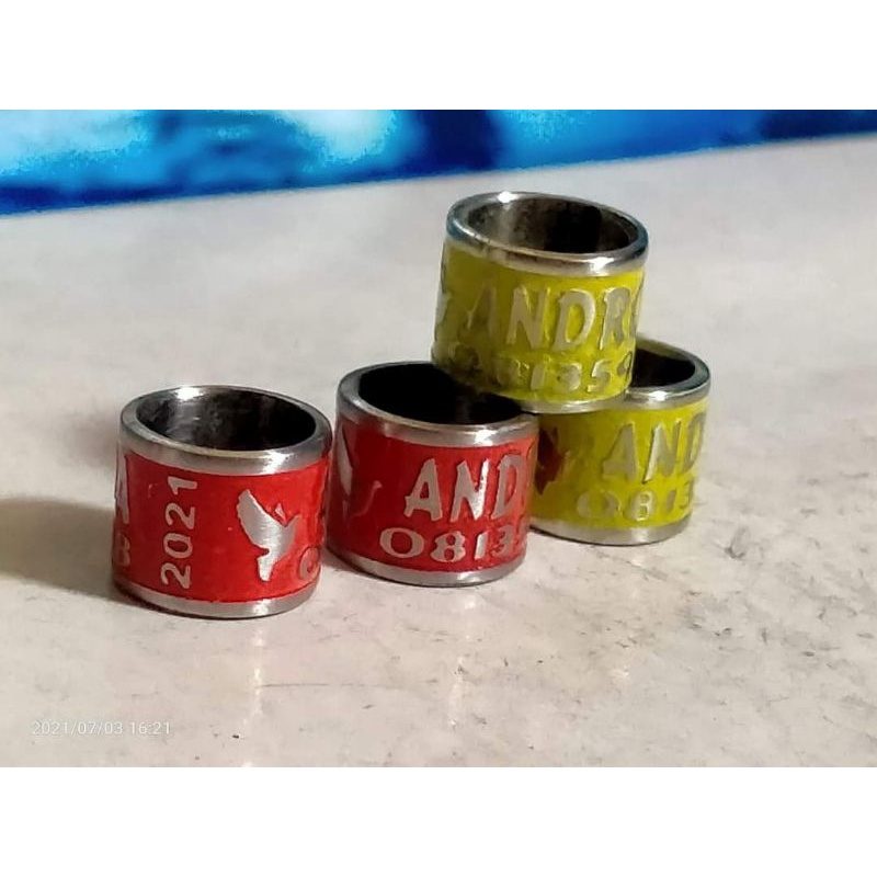 RING MERPATI BAJA TIMBUL WARNA MINIMAL PEMESANAN 15 PCS