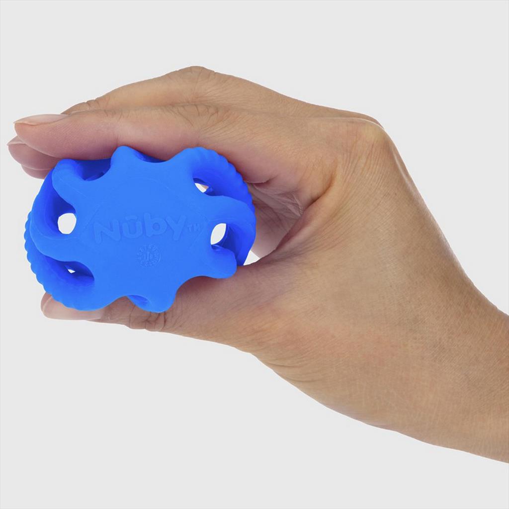 NUBY Silicone Colapsible Ball Blue Mainan Sensori Bayi