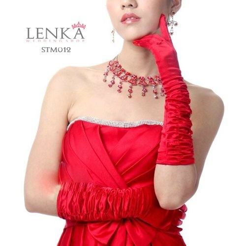 [BARANG READY] SARUNG TANGAN AKSESORIS PENGANTIN MERAH BRIDAL STM012