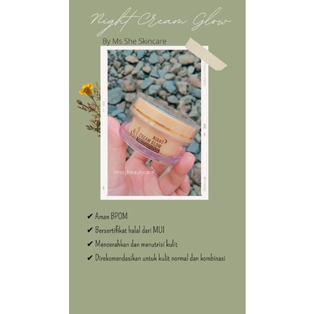 (BPOM) NIGHT CREAM GLOW By Ms She Skincare