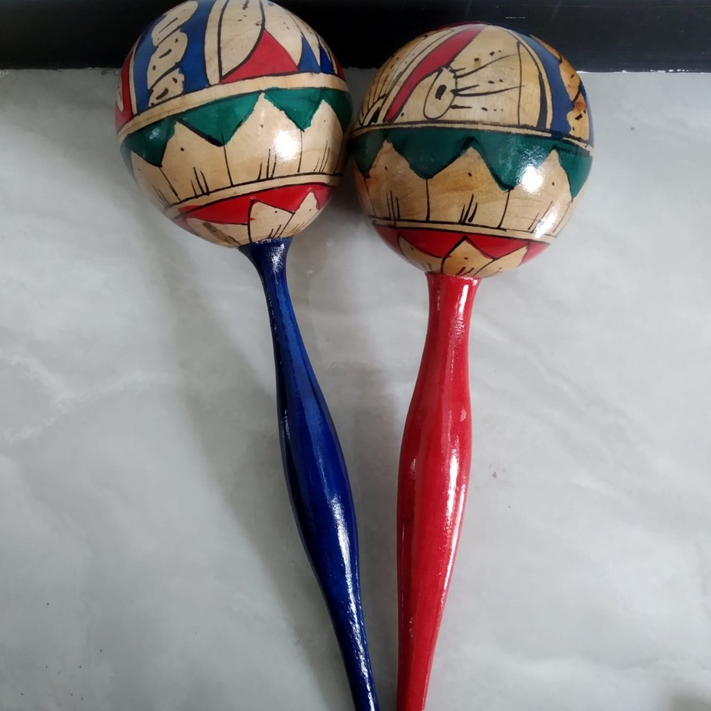 Alat Musik Marakas Pasir &quot;Lukis Bola Besar&quot; Shacker Maracas Sand