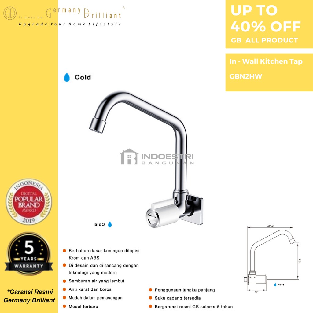 Kran Sink Meja Germany Brilliant GBN2HW / Kran Cuci Piring Germany Brilliant GBN2HW