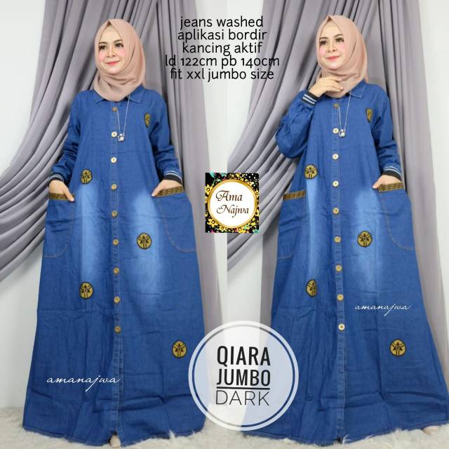 Gamis Jeans Jumbo Qiyana by Ama Najwa