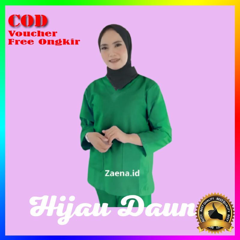 [JUMBO warna HIJAU DAUN] Baju Ok | Baju Oka | Baju Oka Lengan Panjang | Baju Oka Lengan Pendek