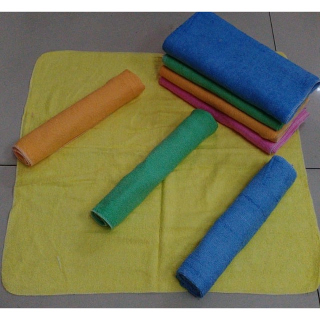 Handuk sapu tangan oshibori polos 25x25 super serap
