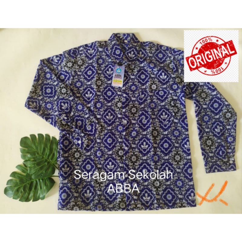 Batik Biru Nasional SD dan SMP Tunas Harapan Lengan Panjang Ready Stok