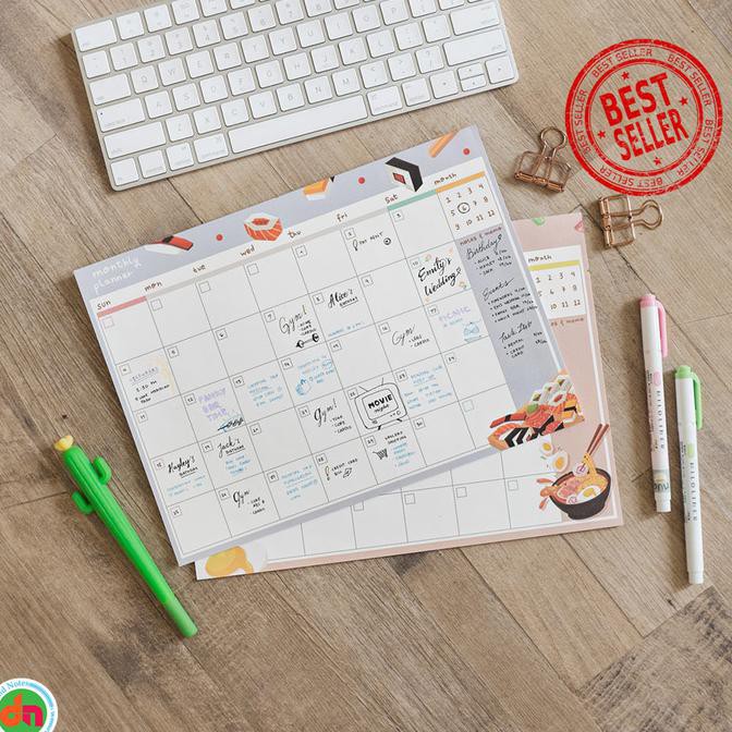 

Planner Bulanan Ramen and Sushi Monthly Plan Memopad Bagus