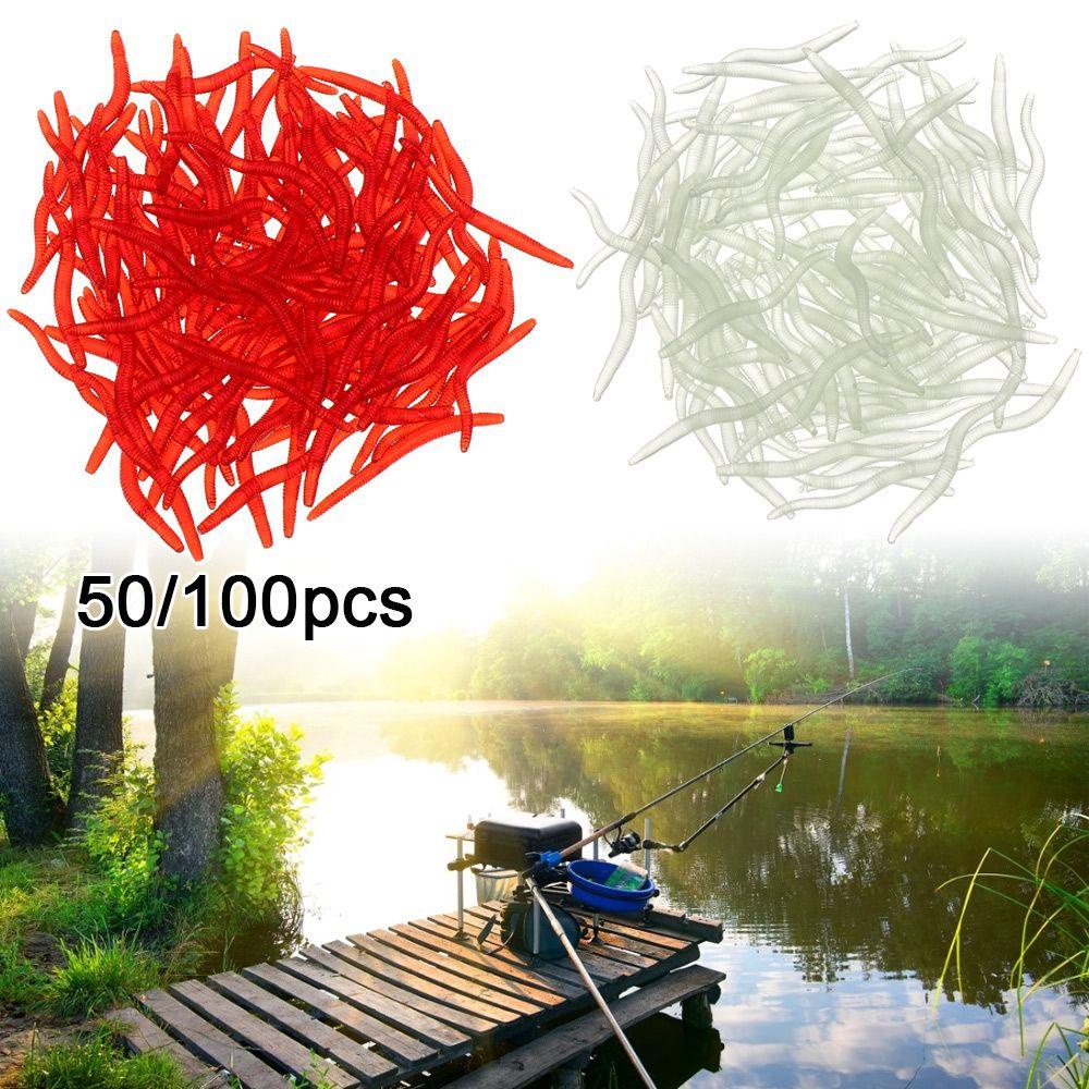 TOP 50 /100pcs Umpan Pancing Silikon Buatan Umpan Bass Ikan Gurame Bau Amis Manusia Hidup