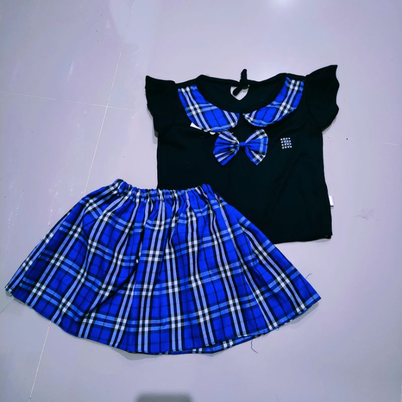 Setelan Rok Anak 2 3 4 tahun baju anak cewek perempuan lucu sailor anime japan jepang tadika mesra ( setelan tadika )