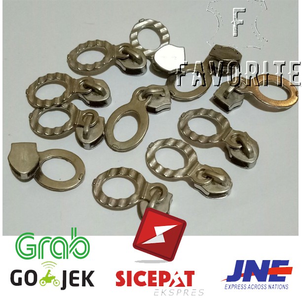 Kepala Resleting No 5 Model Donat Nikel / Silver Murah MIN. 100PCS, HRG 100PCS= 22.000