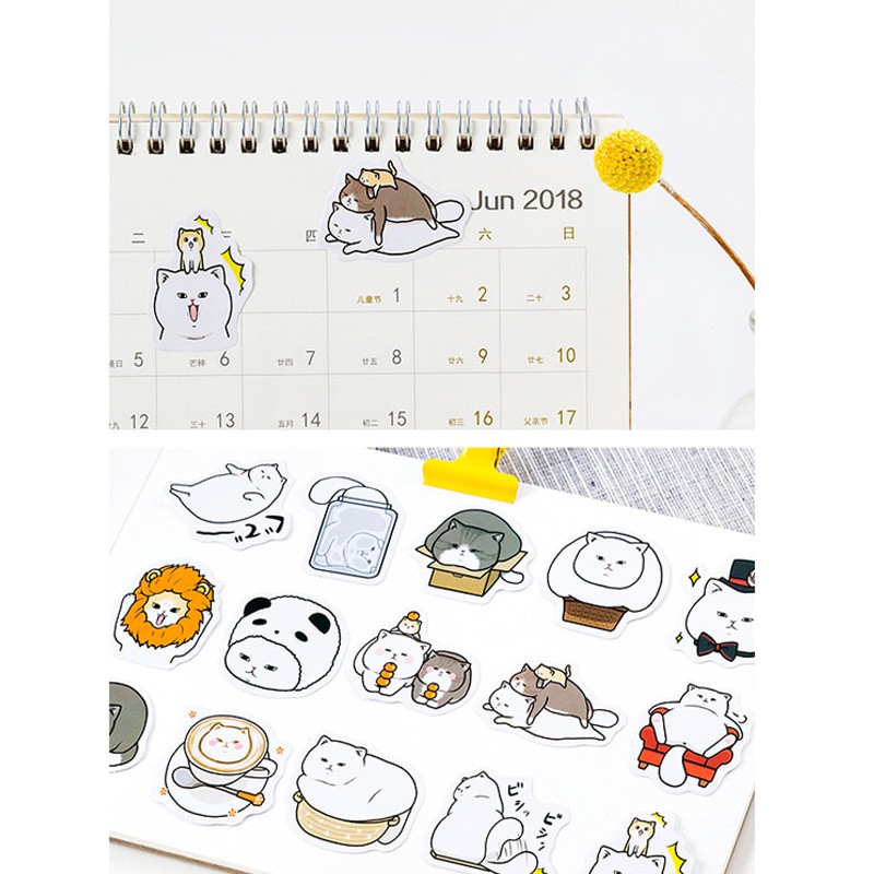 

Cool White Cat Deco Sticker Pack (Stiker Dekorasi)