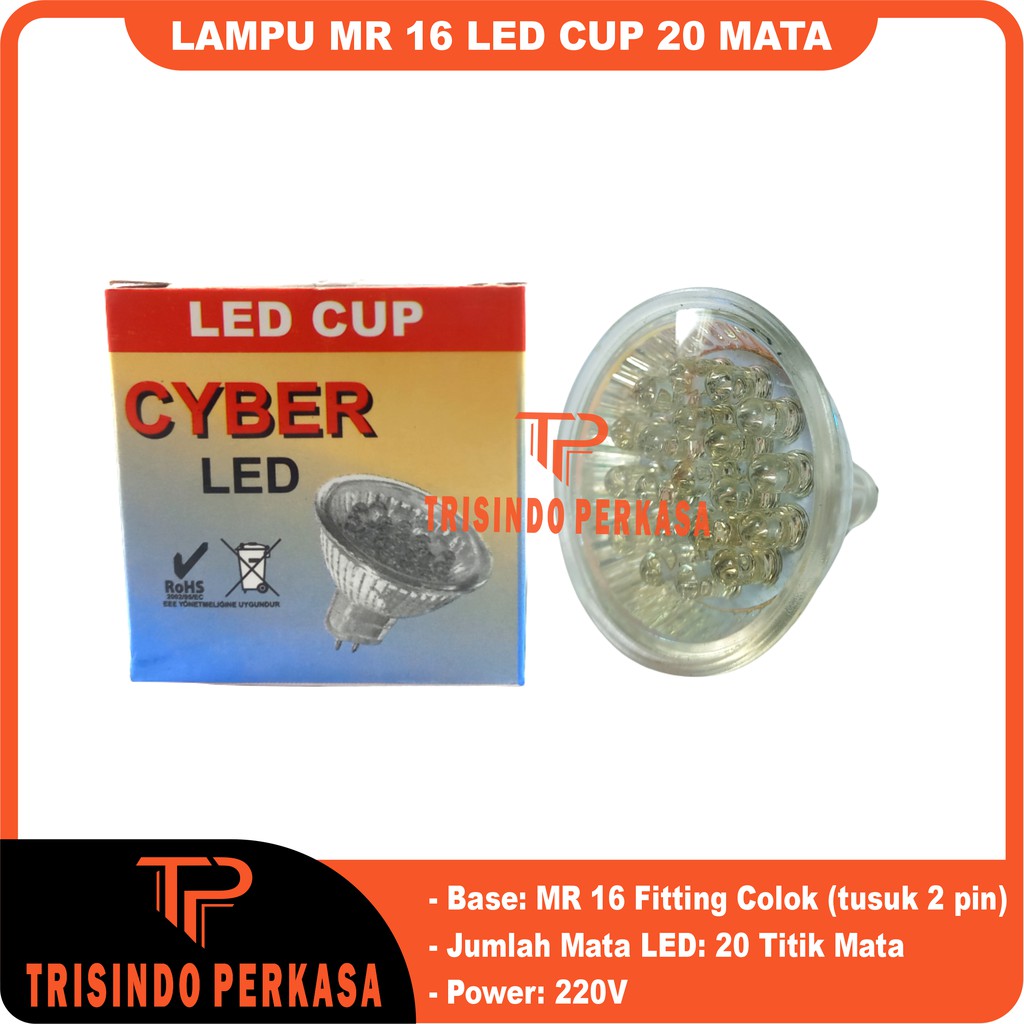 Bohlam LED Cup Lampu LED 20 mata MR16 MR 16