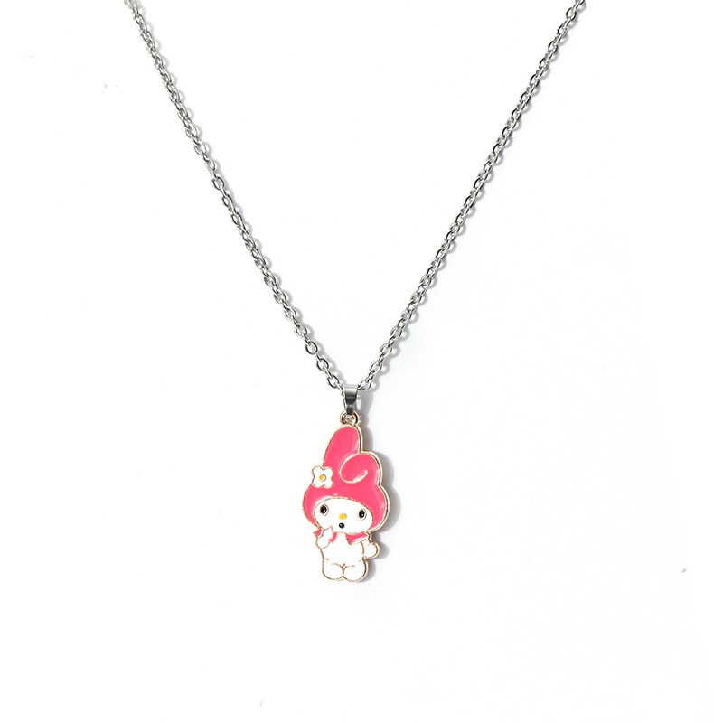 Kalung Liontin Kartun Kuromi Melody Bahan Titanium Steel Untuk Wanita