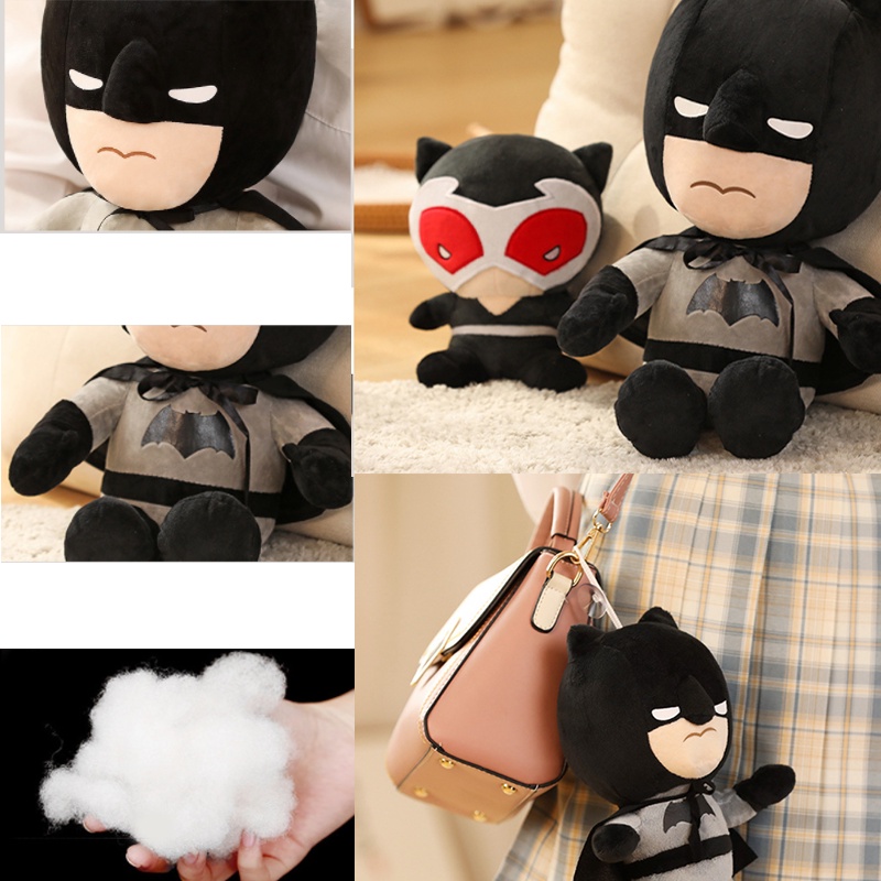 Mainan Boneka Batman Plush Cowok Cewek Hadiah Anak Kain Boneka Pabrik Lembut Anime