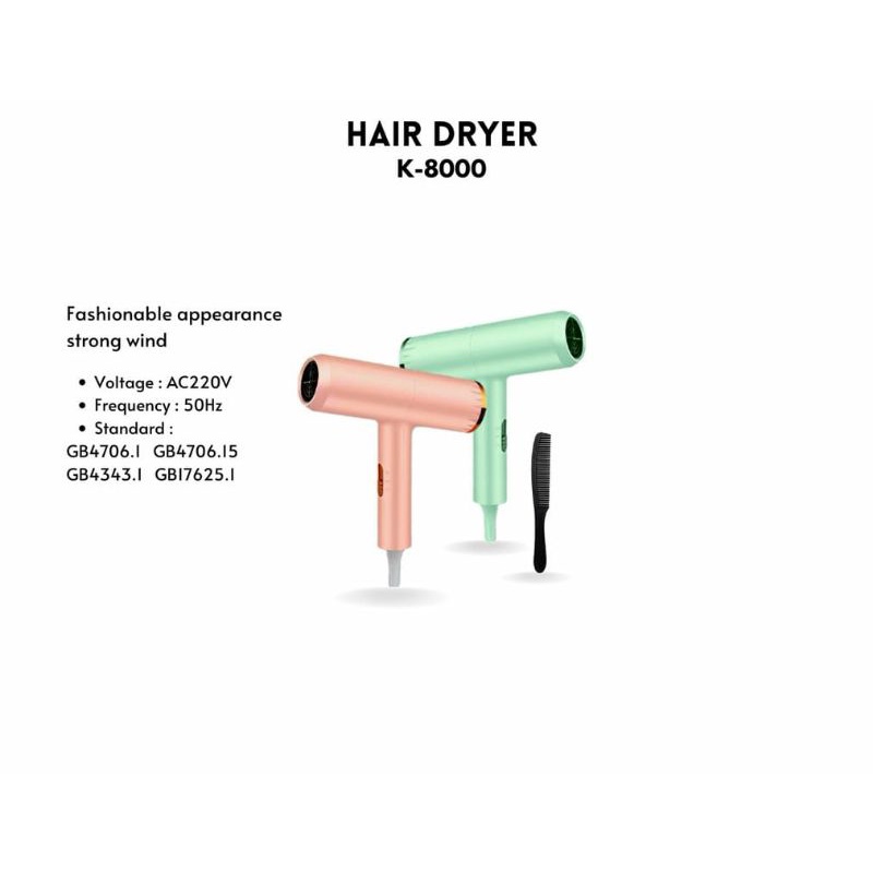 Hair Dryer K-8000 / Pengering Rambut