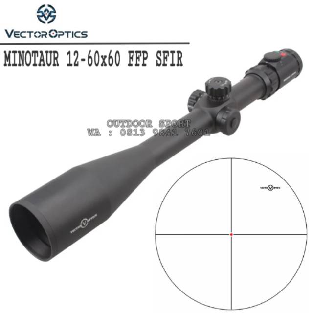 Telescope Vector Minotaur 12-60X60 FFPIR Tube 30 Reticle Glass Air Rifle Scope Hunting - Teleskop