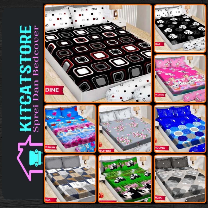 Sprei Flat Queen Bonita - 145X200 / 140X200 / 150X200 Anti Geser Terbaru Motif