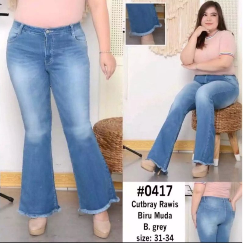 CELANA JEANS CUTBRAY RAWIS TERBARU//CELANA JEANS WANITA RAWIS SUPER JUMBO TERBARU//CELANA JEANS WANI
