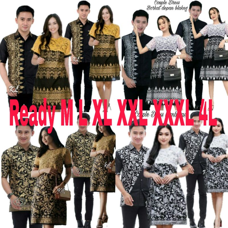 Couple Eelina Dres Brukat RnB Couple batik seragam batik natal