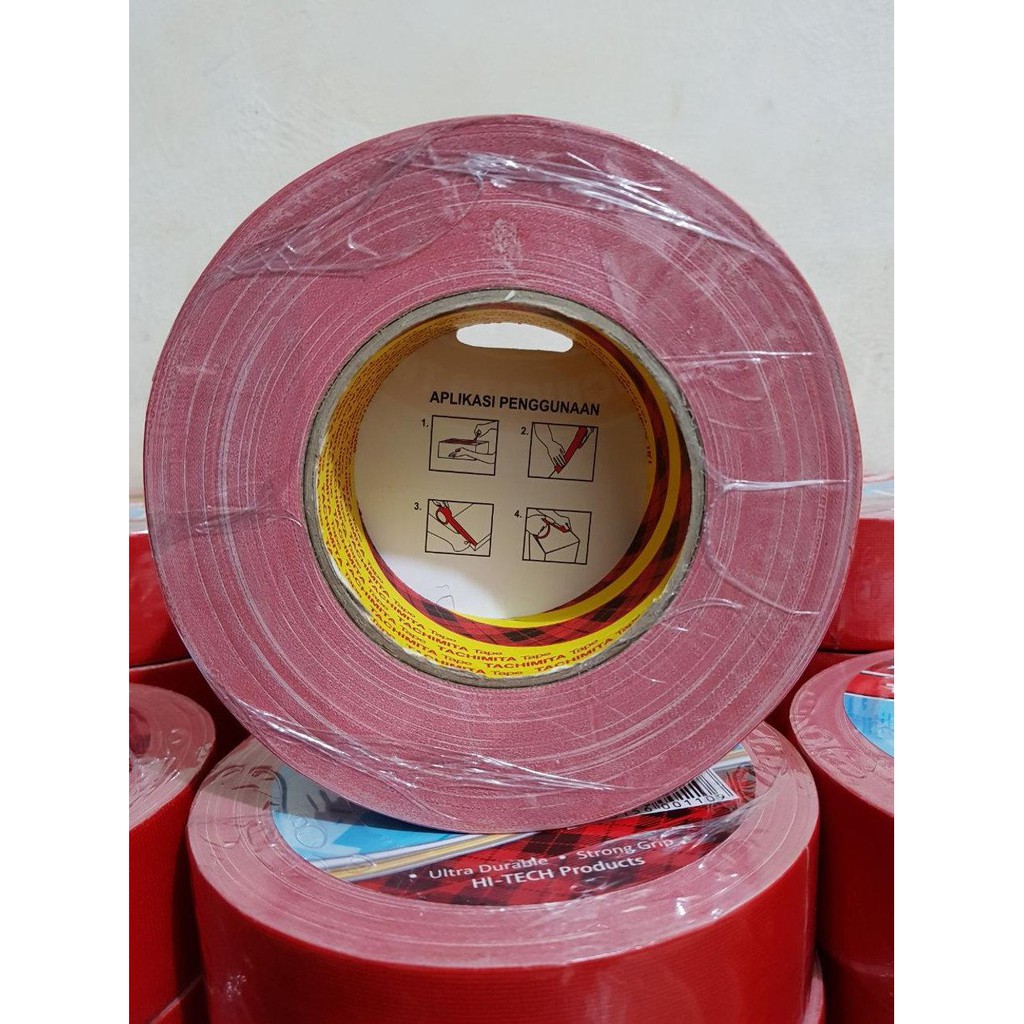 

CLOTH TAPE-LAKBAN KAIN WARNA MERAH TACHIMITA BERKUALITAS 2 INCH 40 M