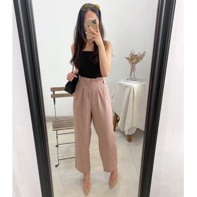 OCTA Basic Kulot Casual Pants Kerja Korea Straight Pants P4