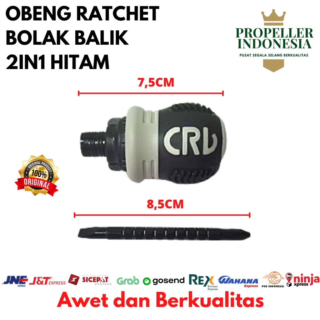 Obeng Rachet Hitam Obeng Bolak Balik 2in1 Obeng 2 Way Obeng Mini Cebol