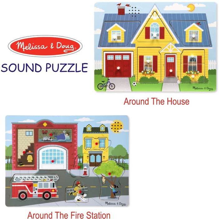 Puzzle Suara Melissa n Doug Sound Puzzle Around The - Fire Station