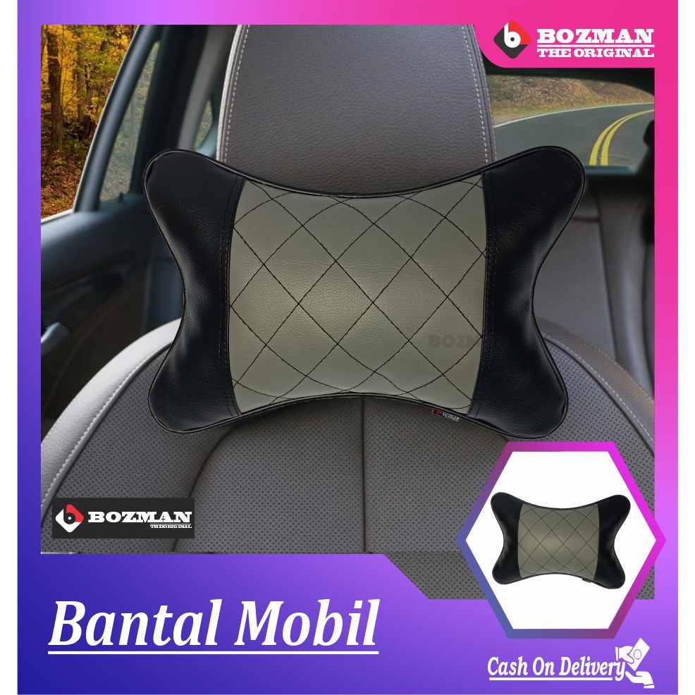 Bantal Mobil Bahan Kulit Premium (Syntehtic Leather Headrest)