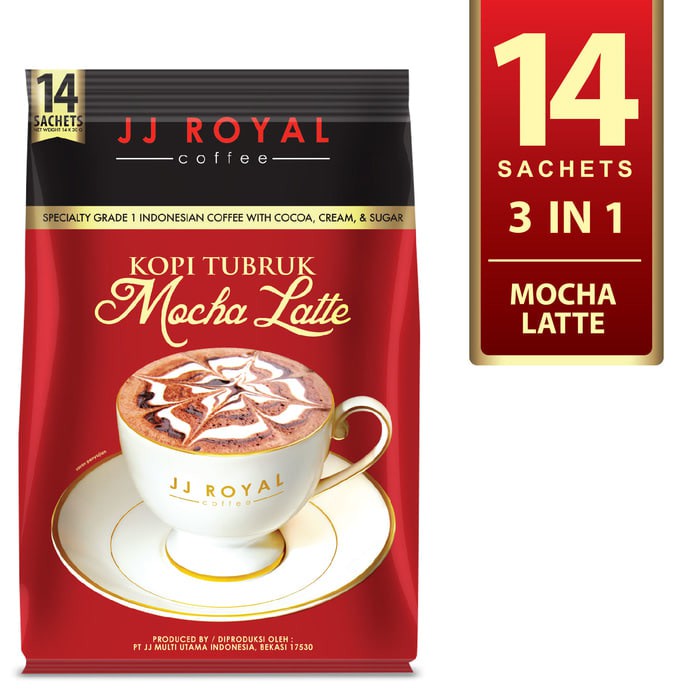 

Coffee - JJ Royal Kopi Tubruk Mocha Latte Bulk Bag 14 Sachets