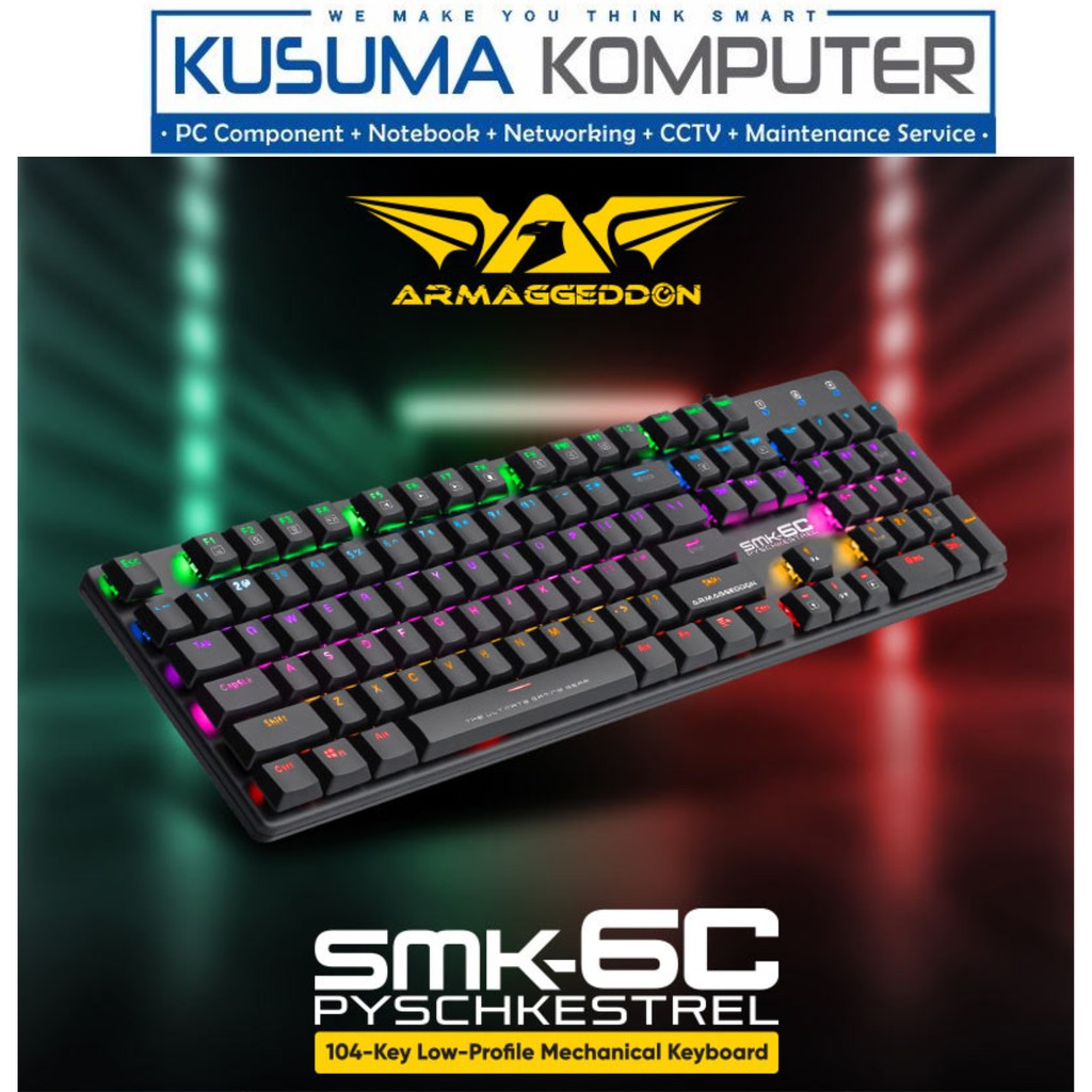 Armaggeddon SMK 6C Low Profile Mechanical Keyboard Outemu Blue Switch