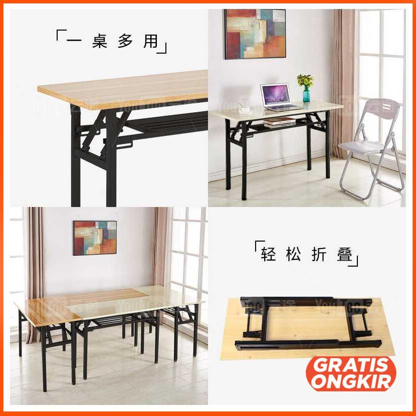 Meja Kayu Lipat Foldable Desk 120x60CM DN04