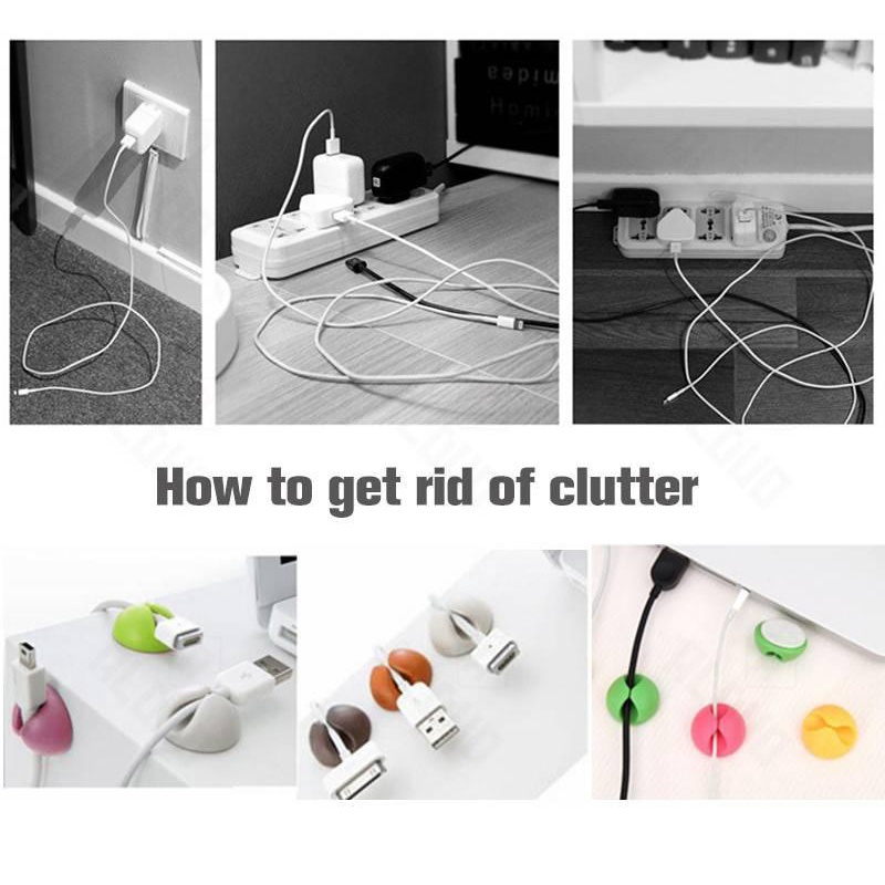 1Pcs USB Cable Organizer Wire Winder Earphone Holder Cord Clip Office Desktop Phone Cables Silicone Tie Fixer Wire Management