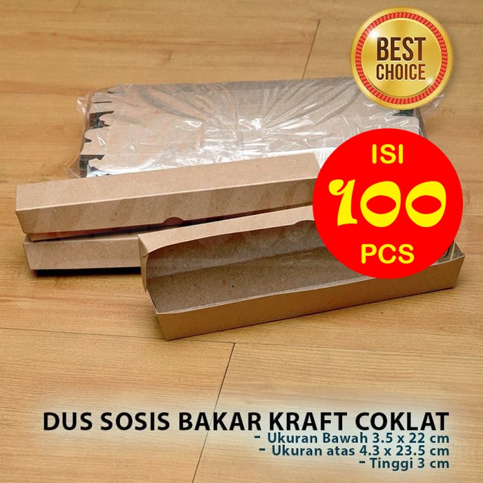 

Kotak Box Dus Sosis Bakar Besar | KRAFT COKLAT -(100 Pcs )
