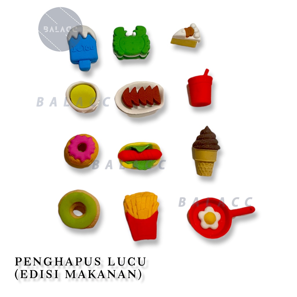 Penghapus Karet Karakter / Penghapus Model Makanan / Eraser Model Makanan / Stip Murah Lucu Bentuk Makanan