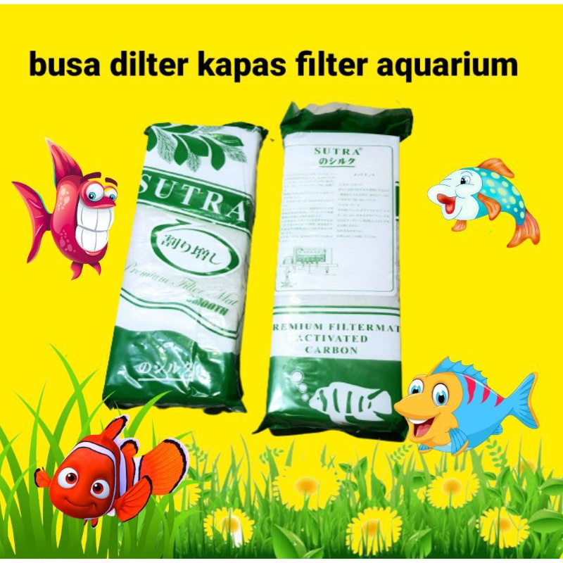 busa filter kapas filter aquarium kapas sutra hijau saringan kotoran