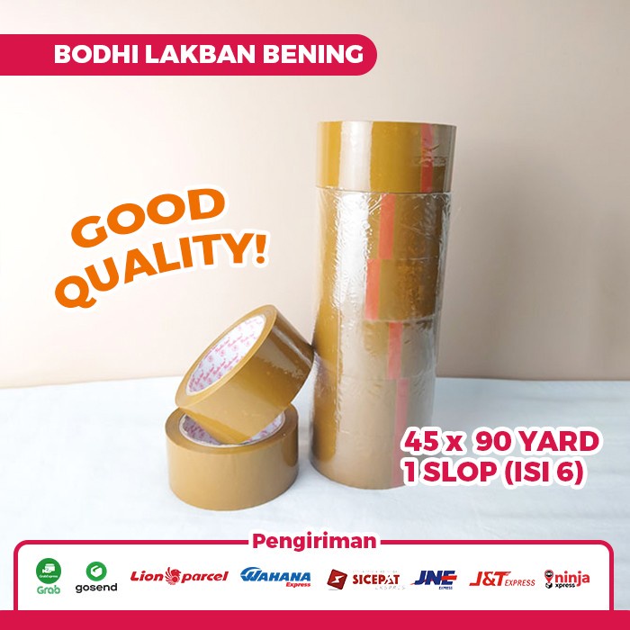 

Lakban Isolasi -Coklat- Bodhi (45mm x 90 Yard) 1 SLOP ISI 6 ROLL