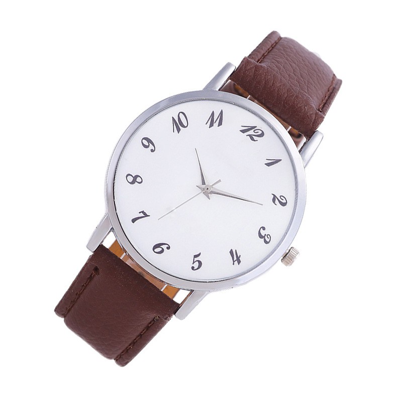 jam tangan fashion kulit simple unisex leather watch men women (1J1) jwa044