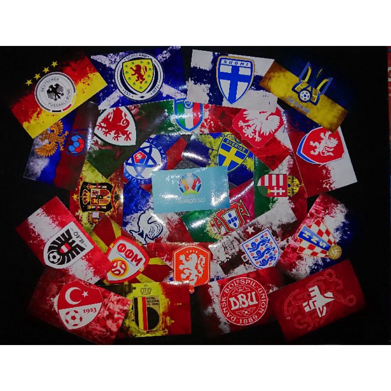 STIKER EURO 2020 (10x6cm)- STIKER LOGO ITALY ENGLAND GERMANY PORTUGAL SPAIN BELGIUM DLL