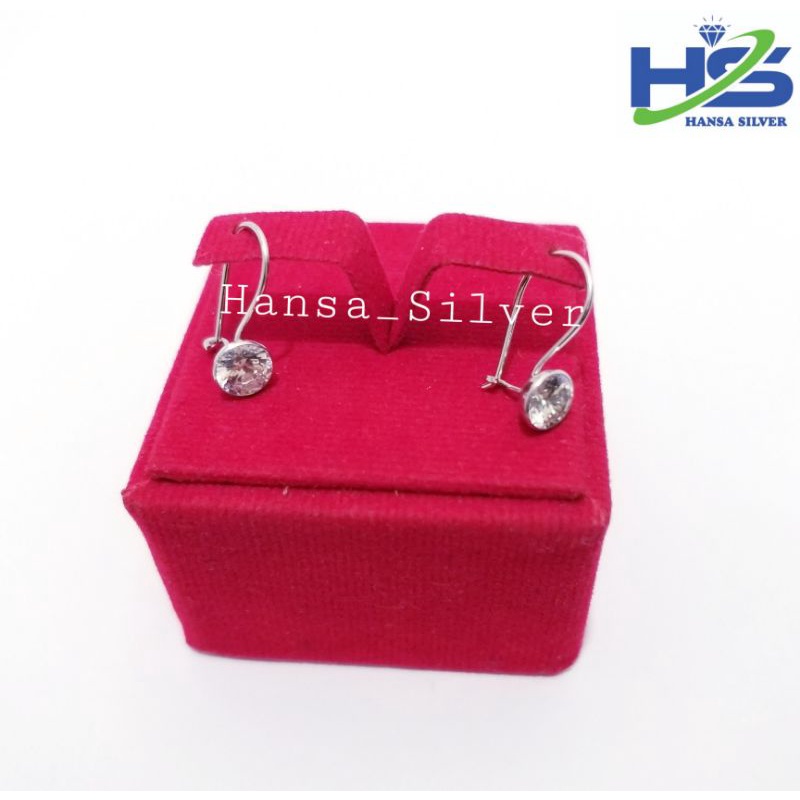 Anting Perak Asli Silver 925 Lapis Emas Putih Model Desi Mata Burung 0,5Gram 1Gram 1,5Gram 2Gram - Anting Wanita Anti Karat