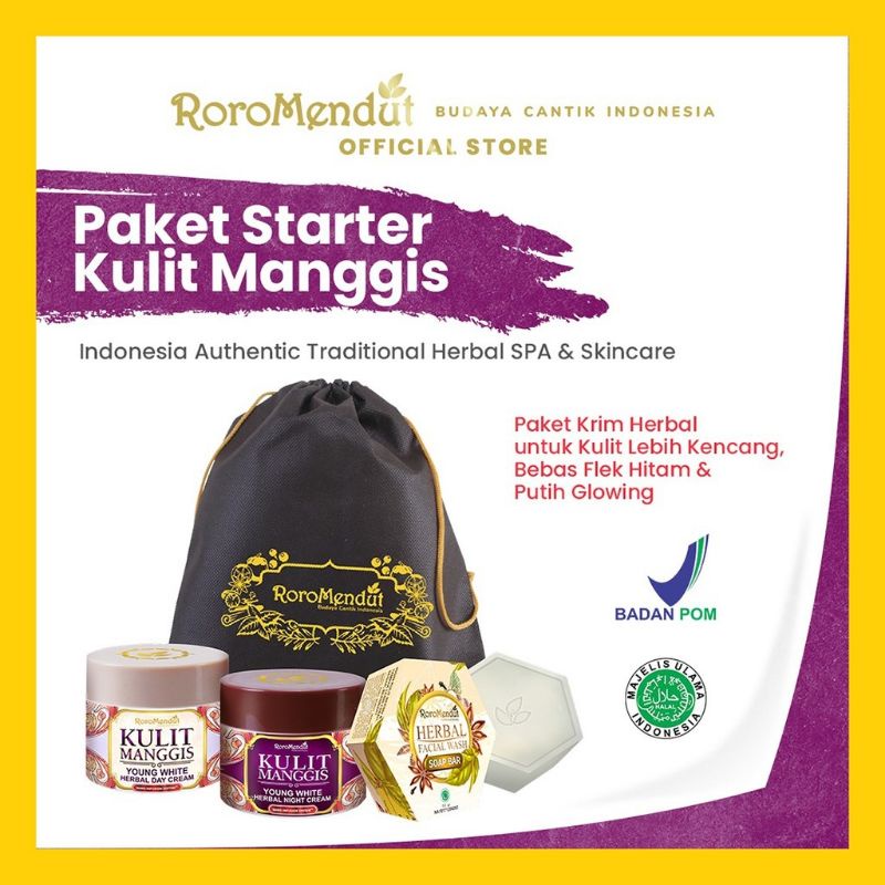 Roro Mendut Paket Starter Kulit Manggis Skincare Pencerah Wajah BPOM