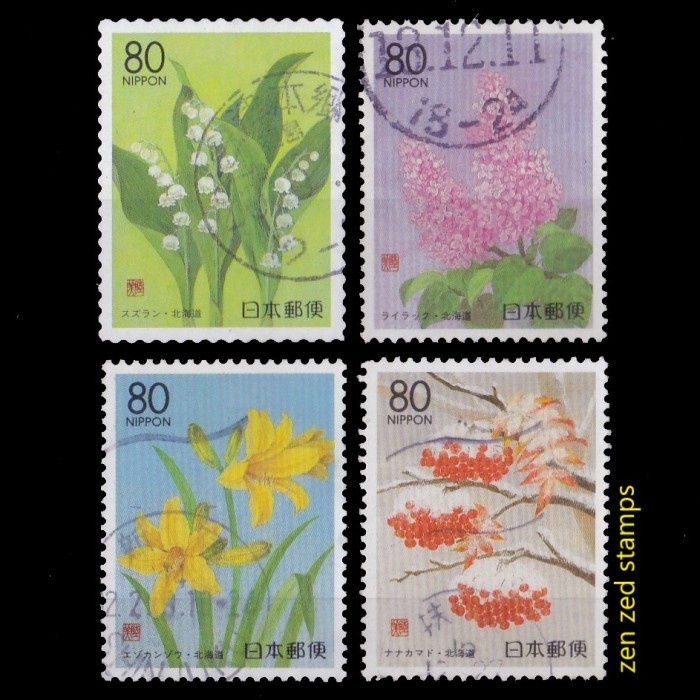 

0278 Perangko Jepang 2015 Plants and Flowers of Hokkaido 4v Used