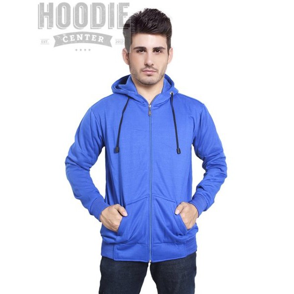 Jaket Resleting Zipper Biru Tua Biru Benhur