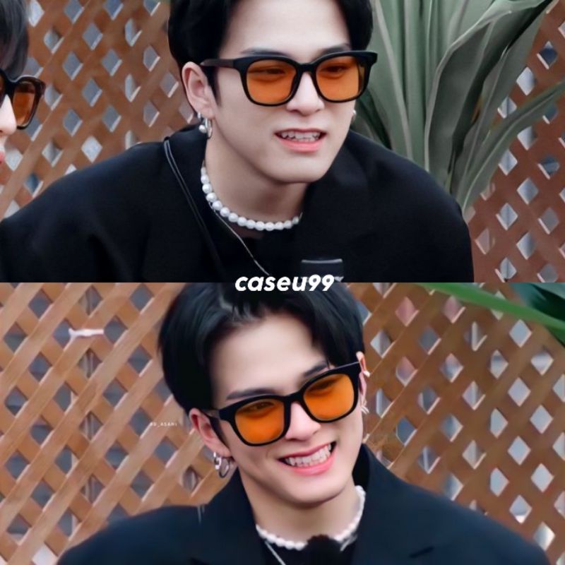 indie Sunglasses kacamata konser hitam viral jaman now Korea Hyusuk jihoon haruto Asahi jungwoo jaemin retro // kaca warna warni candy red merah kuning yellow tea Hitam orange transparan bening ganggang frame hitam